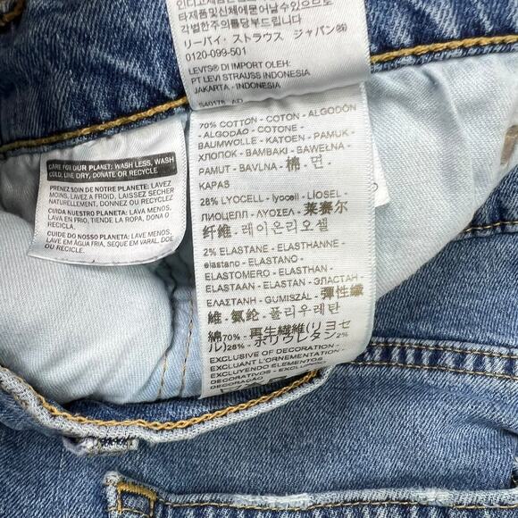 Levi’s 511 Slim Fit Tapered Leg Denim Jeans Ripped Knees Mens 36x32 - Picture 7 of 8